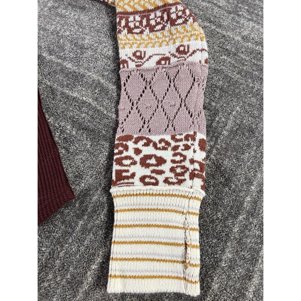 Free People We The Free All In Cuff Top In Chocolate Combo Thermal NWT Large - Picture 6 of 13